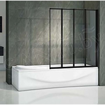 Душевая шторка на ванну Good Door Screen GR4-100-C-B профиль черный