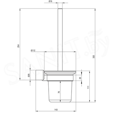 Ершик для унитаза Deante Arnika Titanium ADA_D711