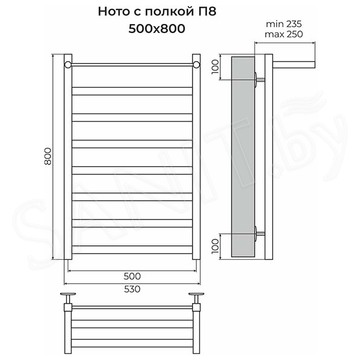 Полотенцесушитель Terminus Ното с полкой П8