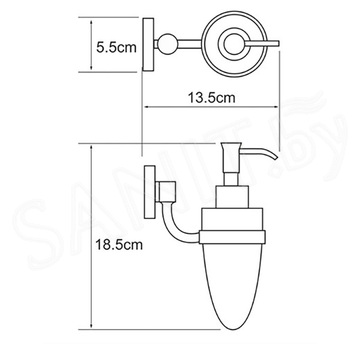 Дозатор для жидкого мыла Wasserkraft Rhein K-6299