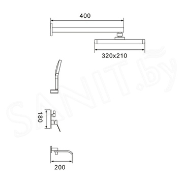 Душевая система Shevanik S4135 встраиваемая