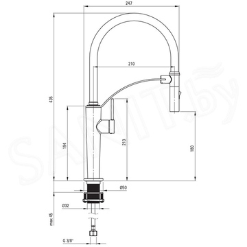 Смеситель для кухонной мойки Deante Corda Steel BRC_F72M