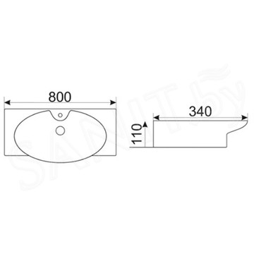 Умывальник CeramaLux STR4282B