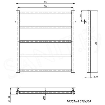 Полотенцесушитель Stinox Toscana нижнее подключение 1 дюйм