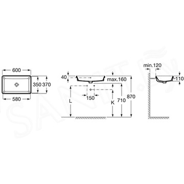 Умывальник Roca Gap Square 3270Y8000