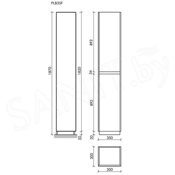 Пенал Sancos Libra Floor белый глянец