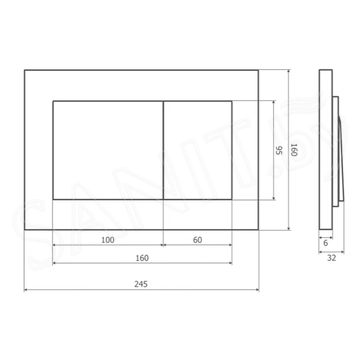 Кнопка для инсталляции Axus 097LC Slim / 097LS Slim