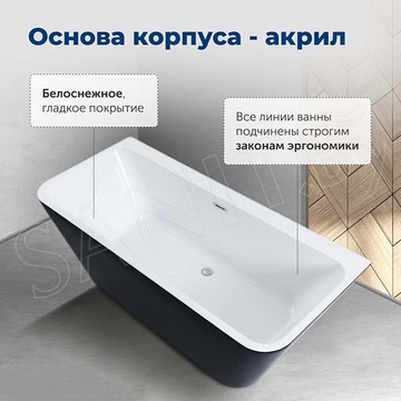Акриловая ванна Aquanet Family Perfect черный матовый