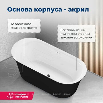 Акриловая ванна Aquanet Family Smart черный матовый