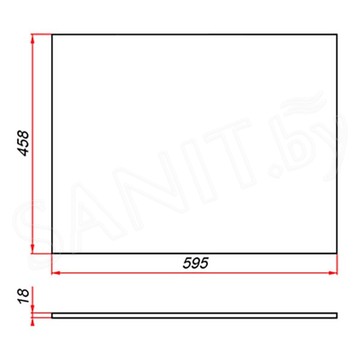 Столешница ЗОВ Белая CLDSP18W595458 (без выреза)