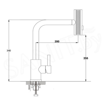 Кухонная мойка Roxen Vespa 560230-70 с коландером, дозатором и смесителем Shevanik S263L с выдвижным изливом