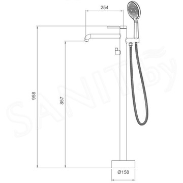 Смеситель для ванны Gappo G3006-3 напольный