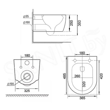 Комплект инсталляции AlcaPlast AM101/1120 Sadromodul с ароматизатором, кнопкой M570 / M571 / M572 / M578 и унитазом Roxen Royal Matt 530200-01