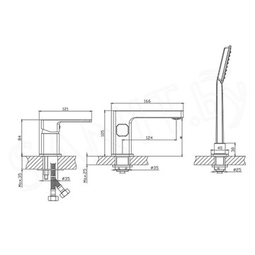 Смеситель на борт ванны Haiba HB80615