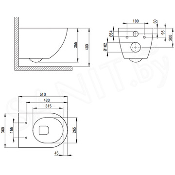 Подвесной унитаз Deante Peonia Zero CDED6ZPW