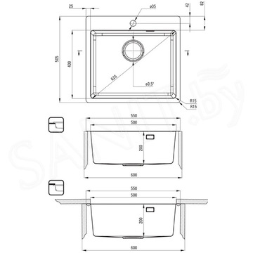 Кухонная мойка Deante Olfato Precious Titanium ZPO_D10B
