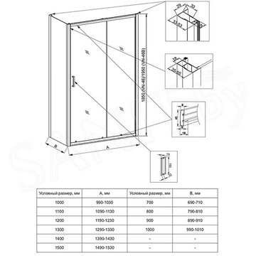 Душевой уголок Veconi RV-046 135 прозрачный
