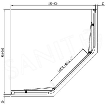 Душевой уголок Adema GLASS line penta матовый