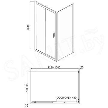 Душевой уголок Adema GLASS line direct матовый