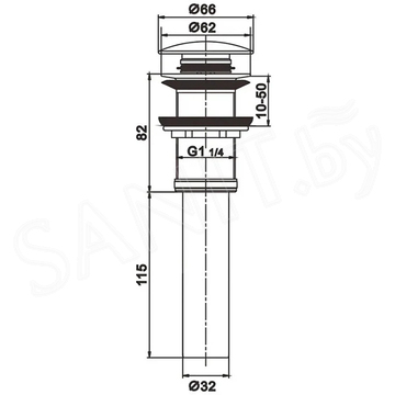 Донный клапан Rose RS11T