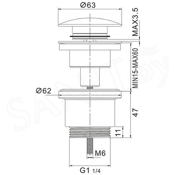 Донный клапан Rose RS31C