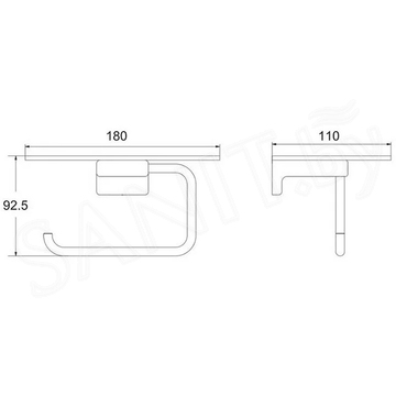 Держатель для туалетной бумаги Rose RG1805H с полкой для телефона