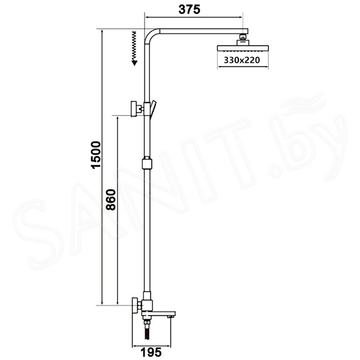 Душевая стойка Rose R1056