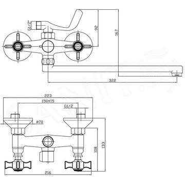 Смеситель для ванны Haiba HB2224