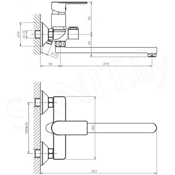 Смеситель для ванны Haiba HB22505