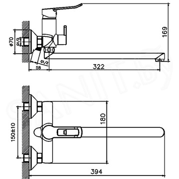 Смеситель для ванны Haiba HB22556