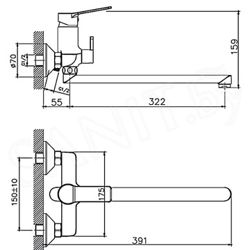 Смеситель для ванны Haiba HB22559