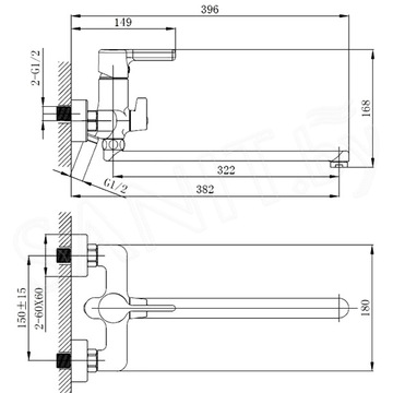 Смеситель для ванны Haiba HB22814