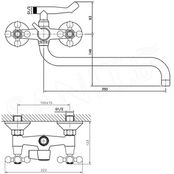 Смеситель для ванны Haiba HB2619-2