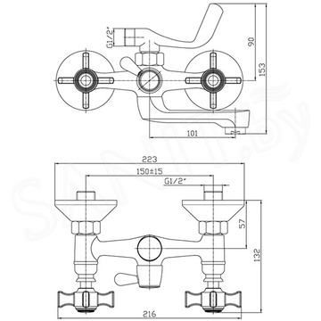 Смеситель для ванны Haiba HB3024