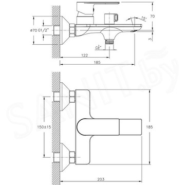 Смеситель для ванны Haiba HB60505-3
