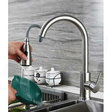 Смеситель для кухонной мойки Haiba HB73304-2 с выдвижным изливом