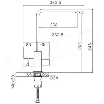 Смеситель для кухонной мойки Haiba HB76803-7 с подключением к фильтру воды