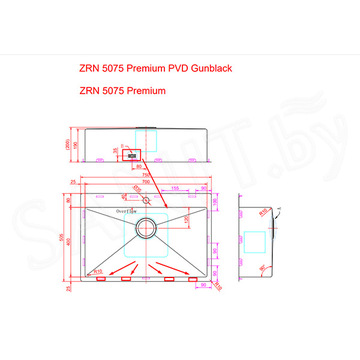 Кухонная мойка Zorg ZRN 5075 Premium