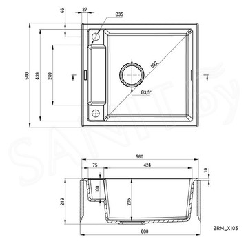 Кухонная мойка Deante Magnetic ZRM_N103 / ZRM_G103 / ZRM_T103