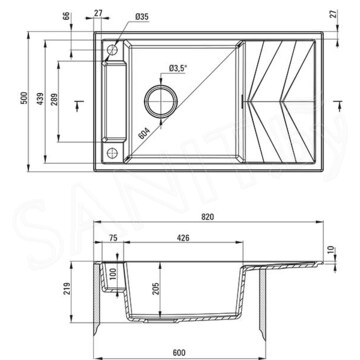 Кухонная мойка Deante Magnetic ZRM_N113 / ZRM_T113