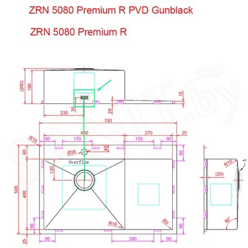 Кухонная мойка Zorg ZRN 5080 Premium L / R