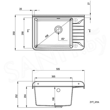 Кухонная мойка Deante Garden ZYT_211A