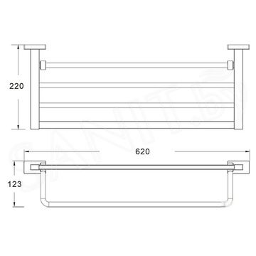 Полка для полотенец с держателем Shevanik SG5608C