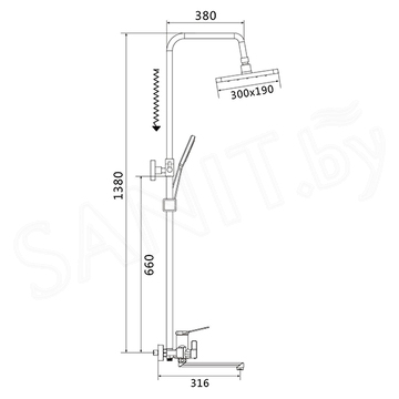 Душевая стойка Shevanik S6236H