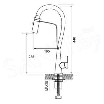 Смеситель для кухонной мойки Shevanik S943H-3