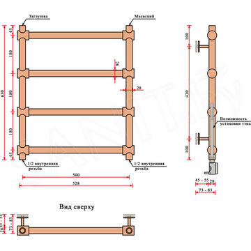 Полотенцесушитель Fincopper FCL белый