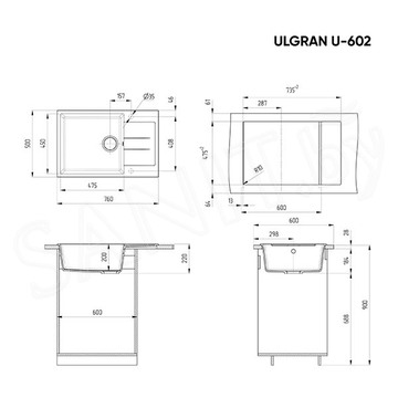 Кухонная мойка Ulgran U-602