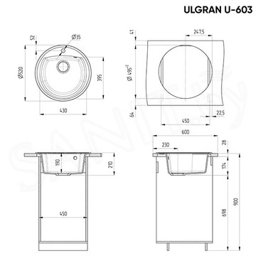 Кухонная мойка Ulgran U-603