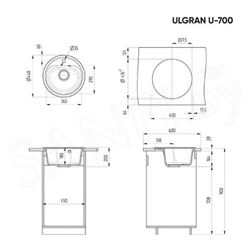 Кухонная мойка Ulgran U-700