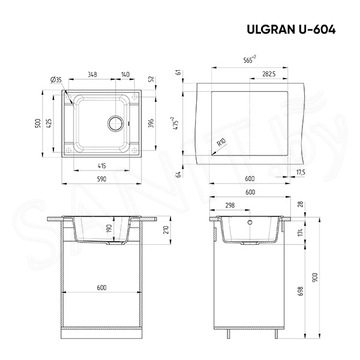 Кухонная мойка Ulgran U-604